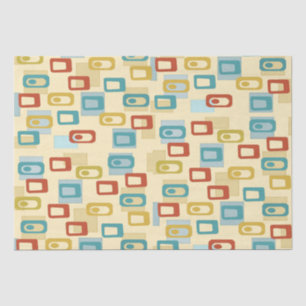 Mid Century Modern Cheerful Geo Pod Pattern Tissue Paper