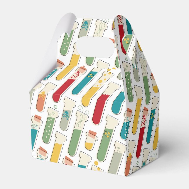 Mid Century Modern Chemistry Test Tube Stripe Favour Box (Front Side)