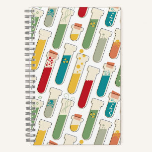 Mid Century Modern Chemistry Test Tube Stripe Notebook