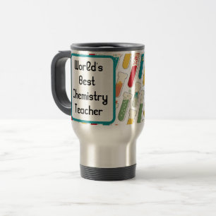Mid Century Modern Chemistry Test Tube Stripe Travel Mug