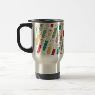 Mid Century Modern Chemistry Test Tube Stripe Travel Mug
