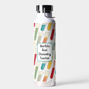 Mid Century Modern Chemistry Test Tube Stripe Water Bottle