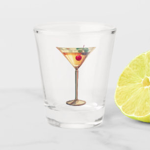 Mid Century Modern Cherry Martini  Shot Glass