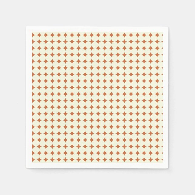 Mid Century Modern Chic Terracotta Dots Napkin (Front)