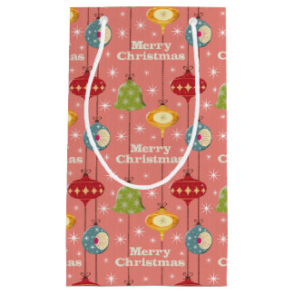 Mid Century Modern Christmas Baubles Small Gift Bag