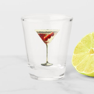 Mid Century Modern Christmas Cranberry Martini  Shot Glass