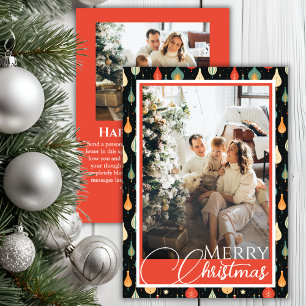 Mid-Century Modern Christmas Family Photos Holiday Card