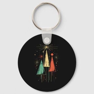 Mid Century Modern Christmas  Key Ring