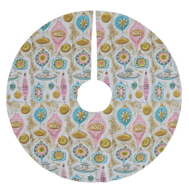 Mid Century Modern Christmas Ornaments  Brushed Polyester Tree Skirt (Front)