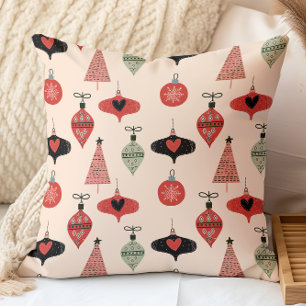 Mid Century Modern Christmas Pattern Cushion
