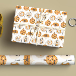 Mid-Century Modern Christmas Pattern Wrapping Paper Sheet