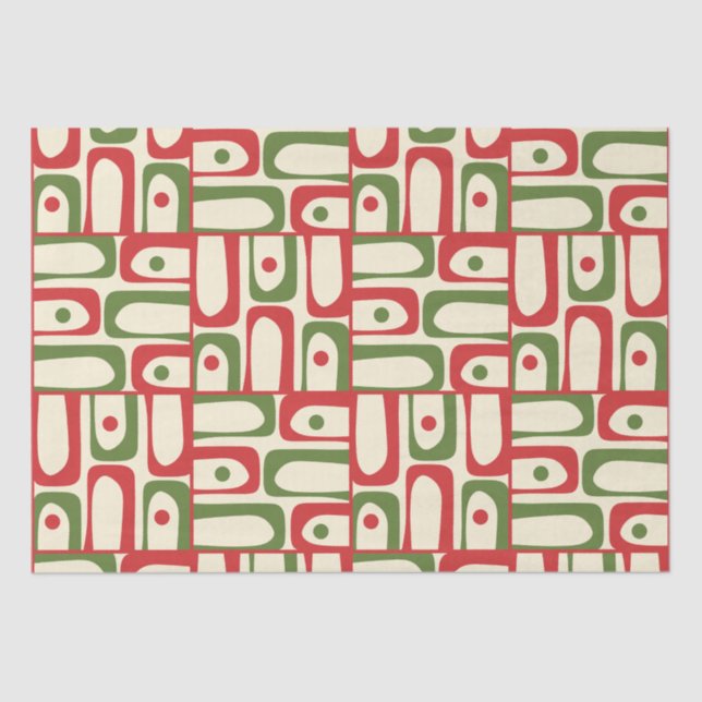 Mid Century Modern Christmas Piquet Modernist Xmas Tissue Paper (Front)