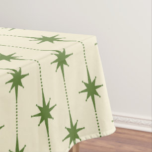 Mid Century Modern Christmas Retro Starbursts Tablecloth