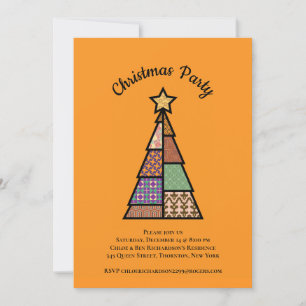 Mid-century Modern Christmas Tree Christmas Party Invitation
