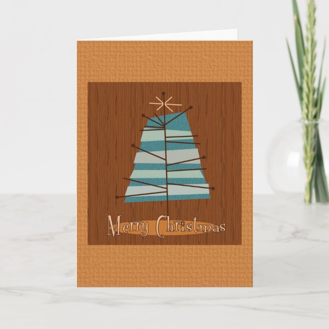 Mid Century Modern Christmas Tree Holiday Card (Front)