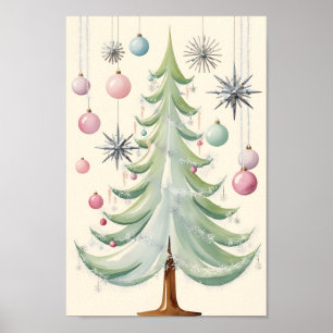 Mid-Century Modern Christmas Tree Poster