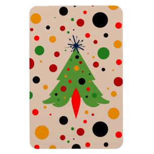 Mid Century Modern Christmas Tree Retro Rocket Magnet