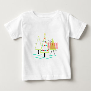 mid century modern christmas trees retro baby T-Shirt
