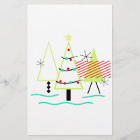 mid century modern christmas trees retro