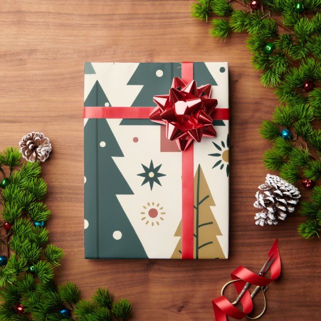 Mid-Century Modern Christmas Wrapping Paper (Holiday Gift)