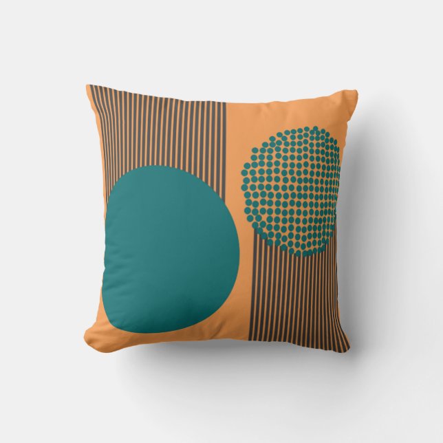 Mid-Century Modern Circle and Lines Cushion (Front)