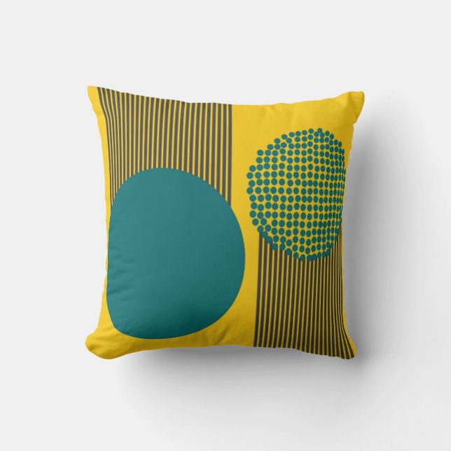 Mid-Century Modern Circle and Lines  Cushion (Front)