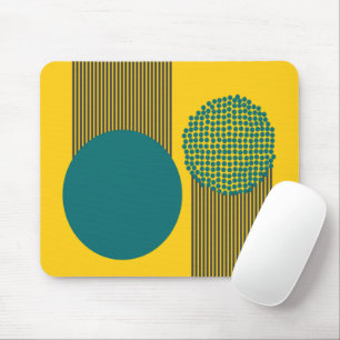 Mid-Century Modern Circle and Lines Mouse Mat