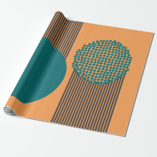 Mid-Century Modern Circle and Lines Wrapping Paper