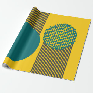 Mid-Century Modern Circle and Lines  Wrapping Paper
