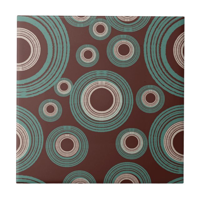 Mid Century Modern Circle Brown Tile (Front)