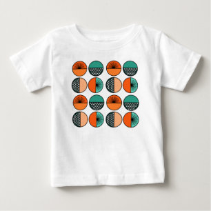 Mid-Century Modern Circle Halves Baby T-Shirt