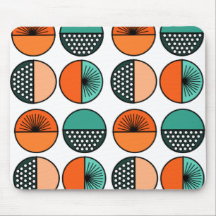 Mid-Century Modern Circle Halves  Mouse Mat