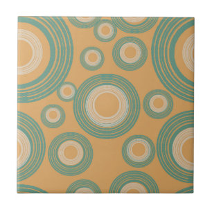 Mid Century Modern Circle Orange  Tile