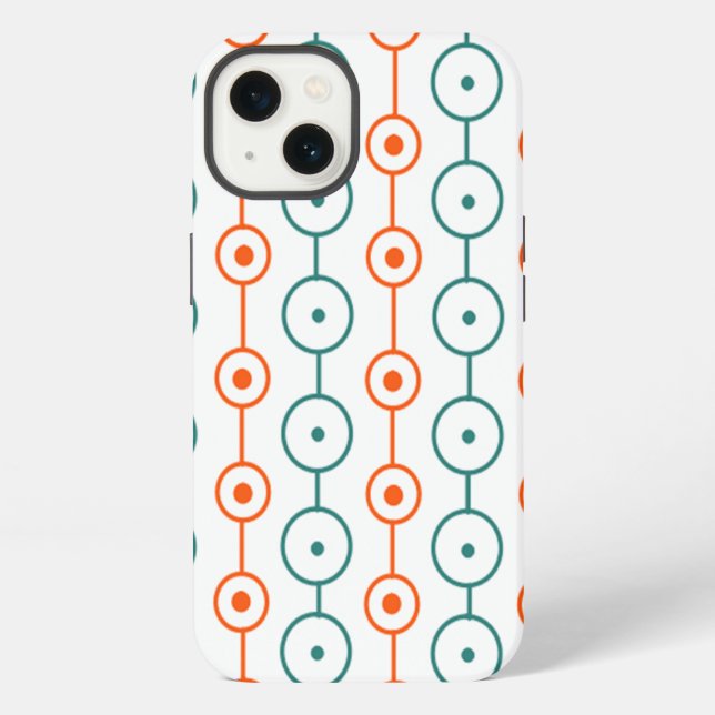 Mid-Century Modern Circle Strings iPhone Case (Back)