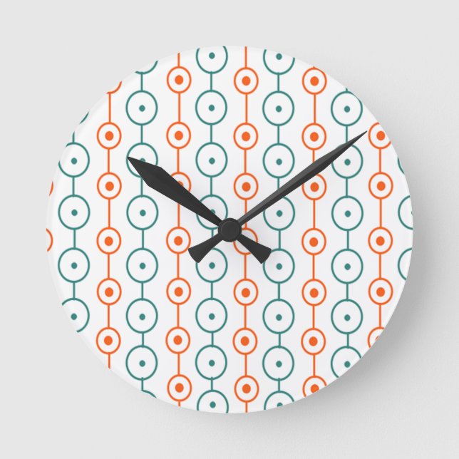 Mid-Century Modern Circle Strings  Round Clock (Front)