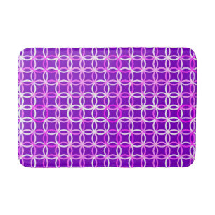 Mid-Century Modern circles, amethyst and orchid Bath Mat