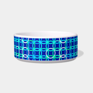 Mid-Century Modern circles, cobalt & peacock Bowl