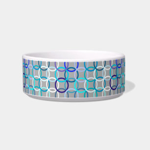 Mid-Century Modern circles, grey, blue and white Bowl