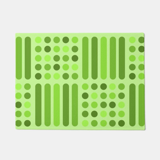 Mid Century Modern Circles Lines Chartreuse Doormat (Front)
