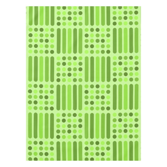 Mid Century Modern Circles Lines Chartreuse Tablecloth (Front)