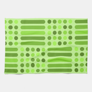 Mid Century Modern Circles Lines Chartreuse Tea Towel