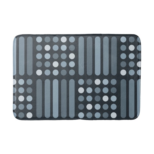 Mid Century Modern Circles Lines Slate Bath Mat (Front)