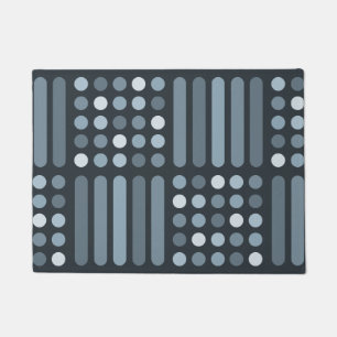 Mid Century Modern Circles Lines Slate Doormat