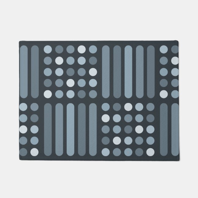 Mid Century Modern Circles Lines Slate Doormat (Front)