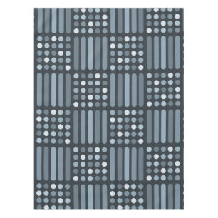 Mid Century Modern Circles Lines Slate Tablecloth