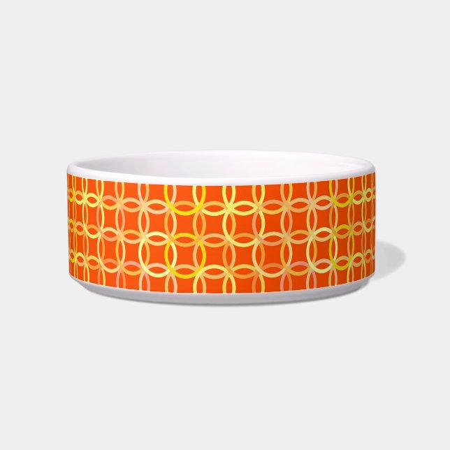 Mid-Century Modern circles, mandarin orange Bowl (Left)