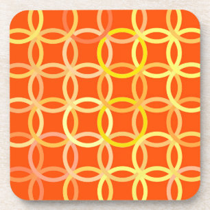 Mid-Century Modern circles, mandarin orange Coaster