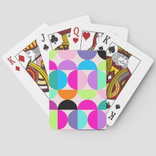 Mid Century Modern Circles Pattern Colourful Retro Playing Cards
