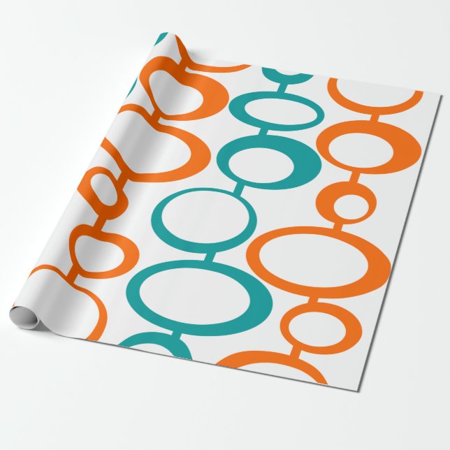 Mid-Century Modern Circles Wrapping Paper (Unrolled)