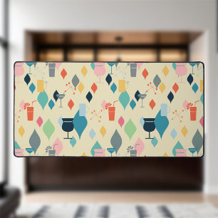 Mid Century Modern Cocktails Desk Mat